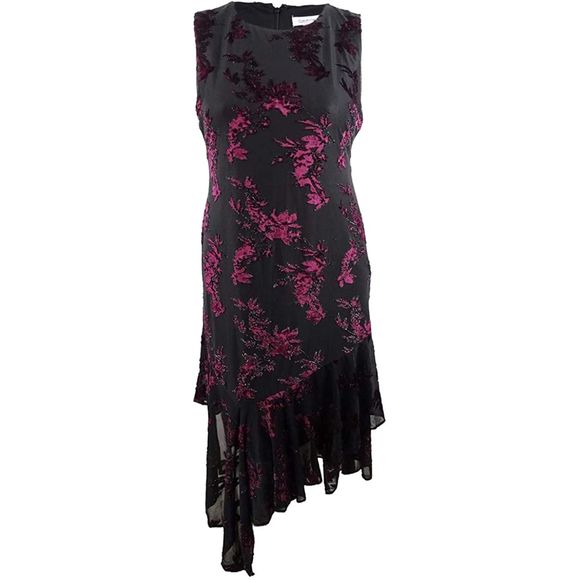 Calvin Klein Dresses & Skirts - Calvin Klein Velvet Burnout Midi Dress Black 10
